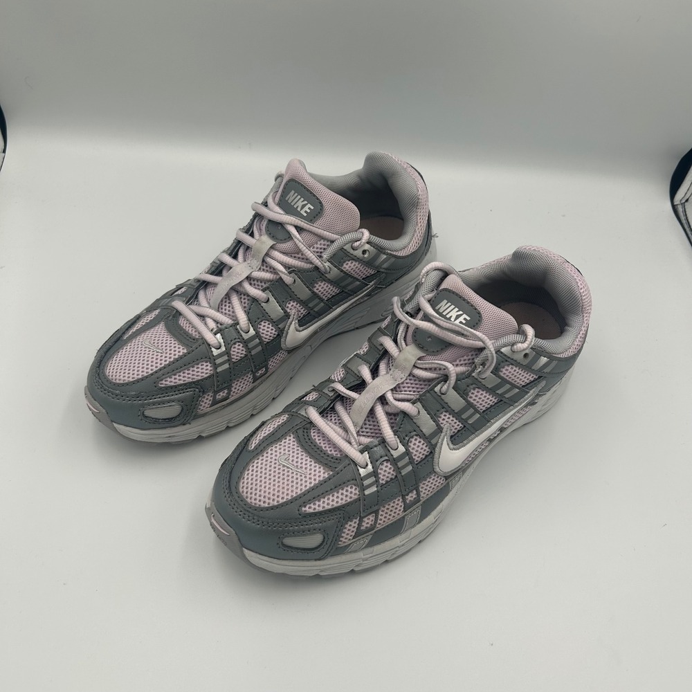 Nike P-6000 Running Shoes Kids 6.5Y Grey Lavender HV5064-500 Retro Mesh Sneaker